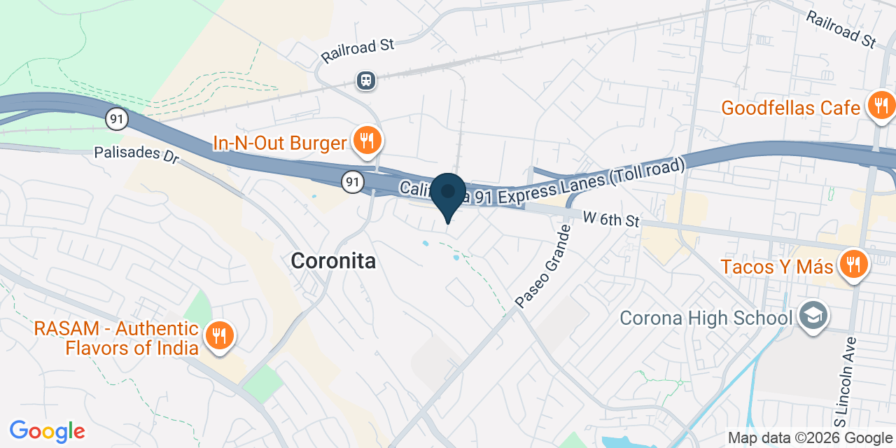 Map showing Coronita, Riverside County, CA