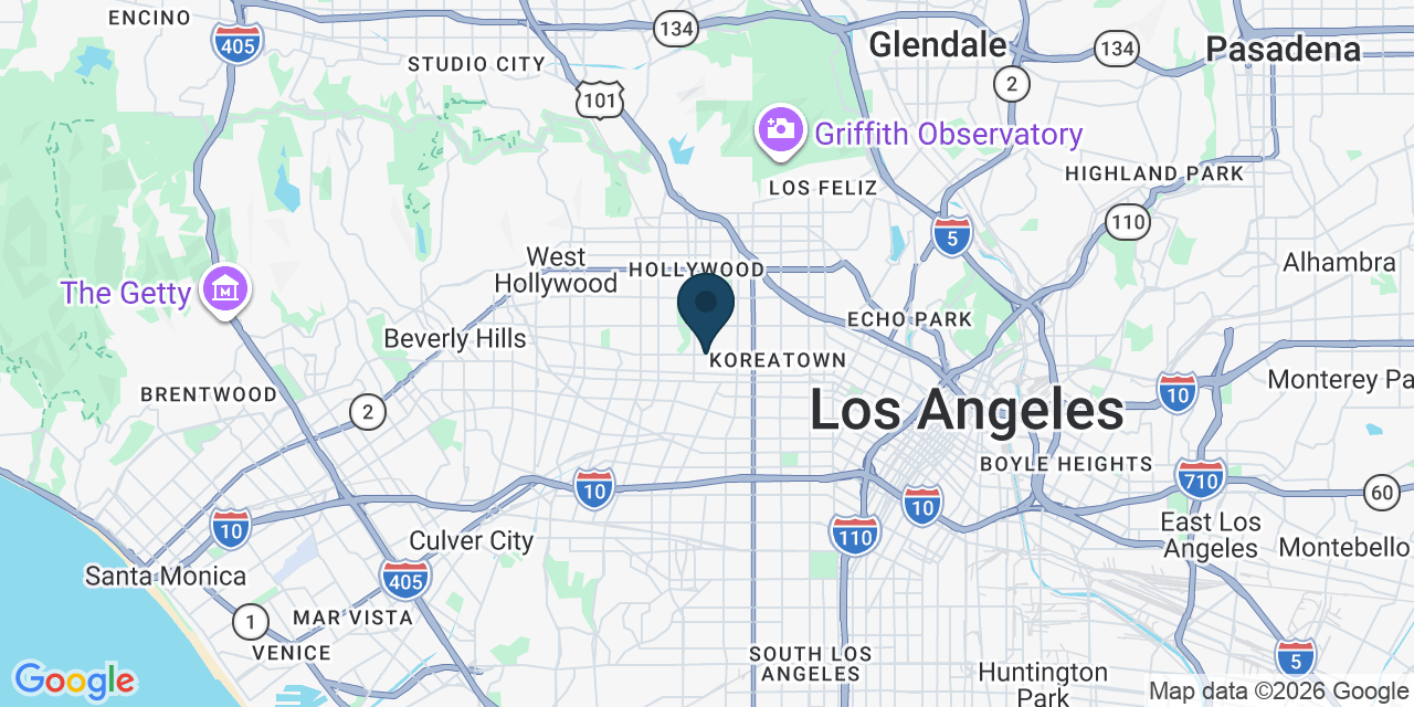 Map showing Los Angeles, Los Angeles County, CA