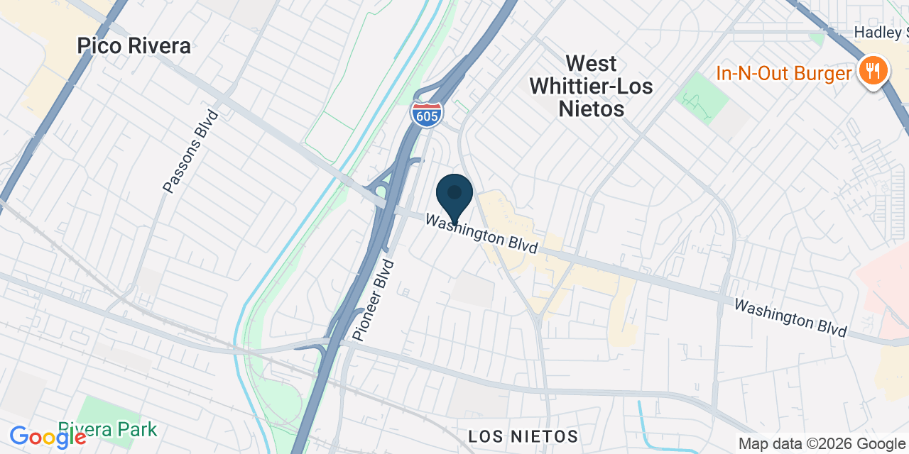 Map showing West Whittier-Los Nietos, Los Angeles County, CA