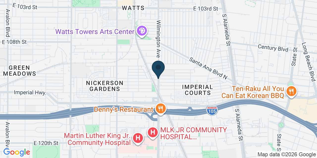 Map showing South Los Angeles, Los Angeles County, CA