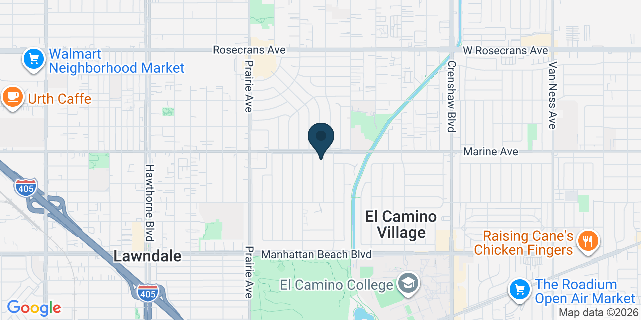 Map showing Lawndale, Los Angeles County, CA