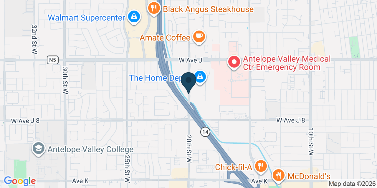 Map showing Los Angeles County, CA