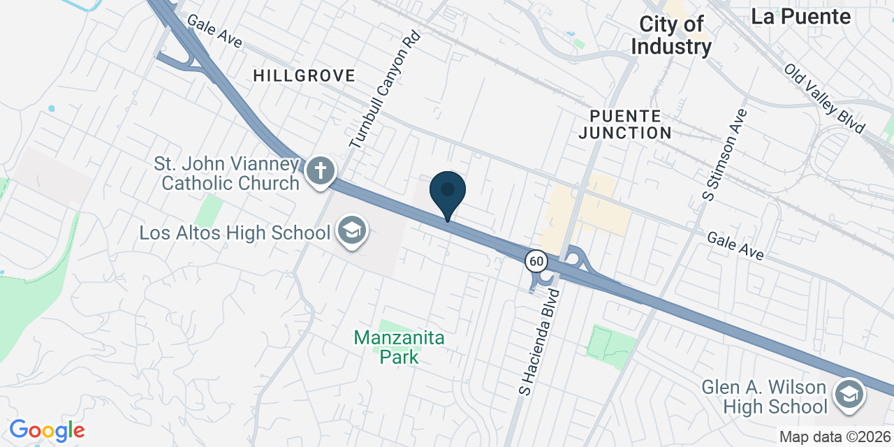 Map showing Hacienda Heights, Los Angeles County, CA