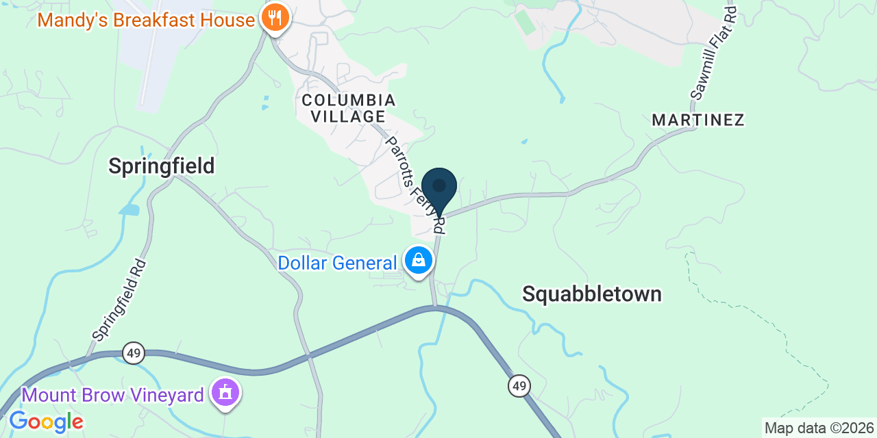 Map showing Columbia, Tuolumne County, CA