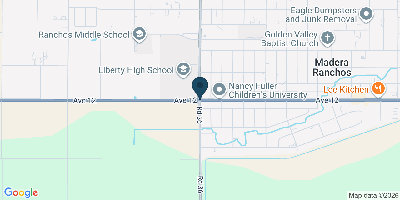 Map showing Madera Ranchos, Madera County, CA