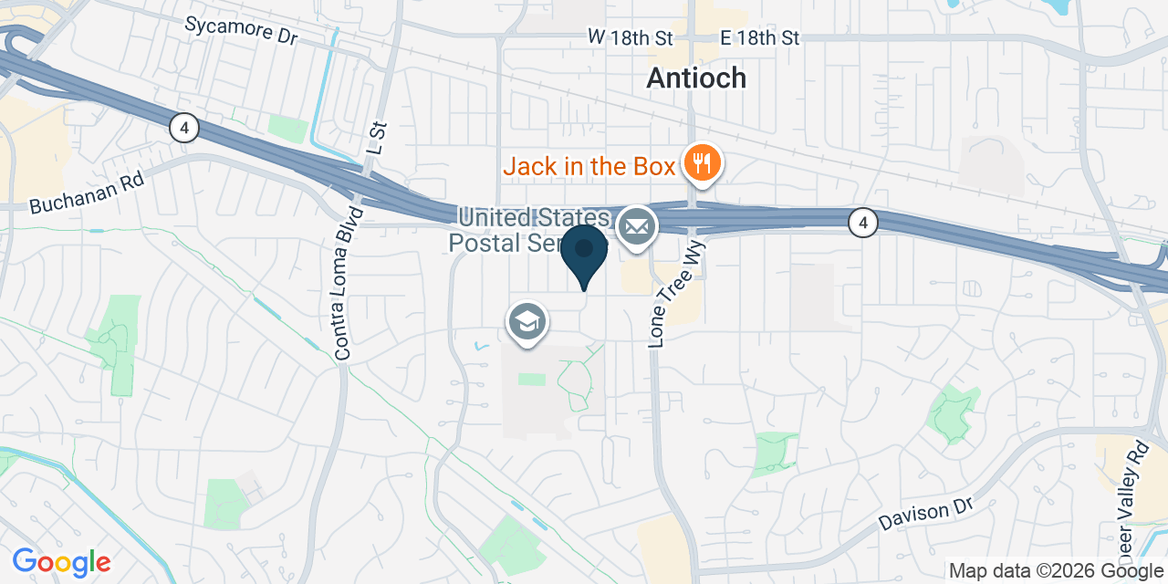 Map showing Antioch, Contra Costa County, CA