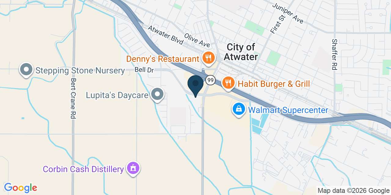 Map showing City of Atwater, Merced County, CA