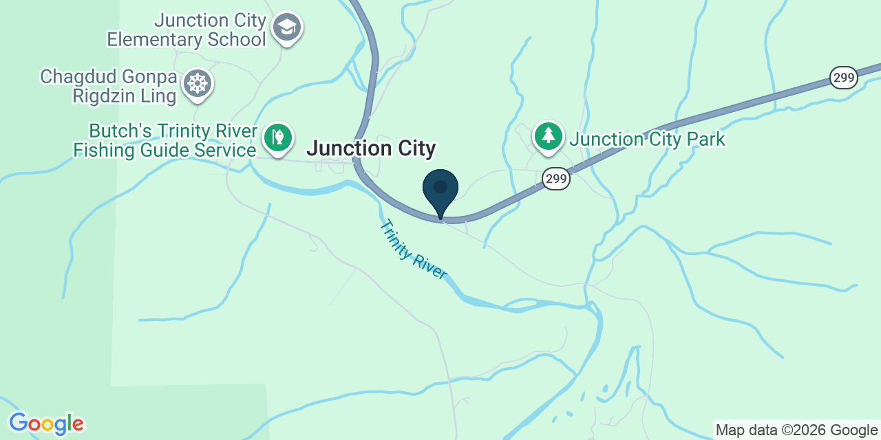Map showing Junction City, Trinity County, CA