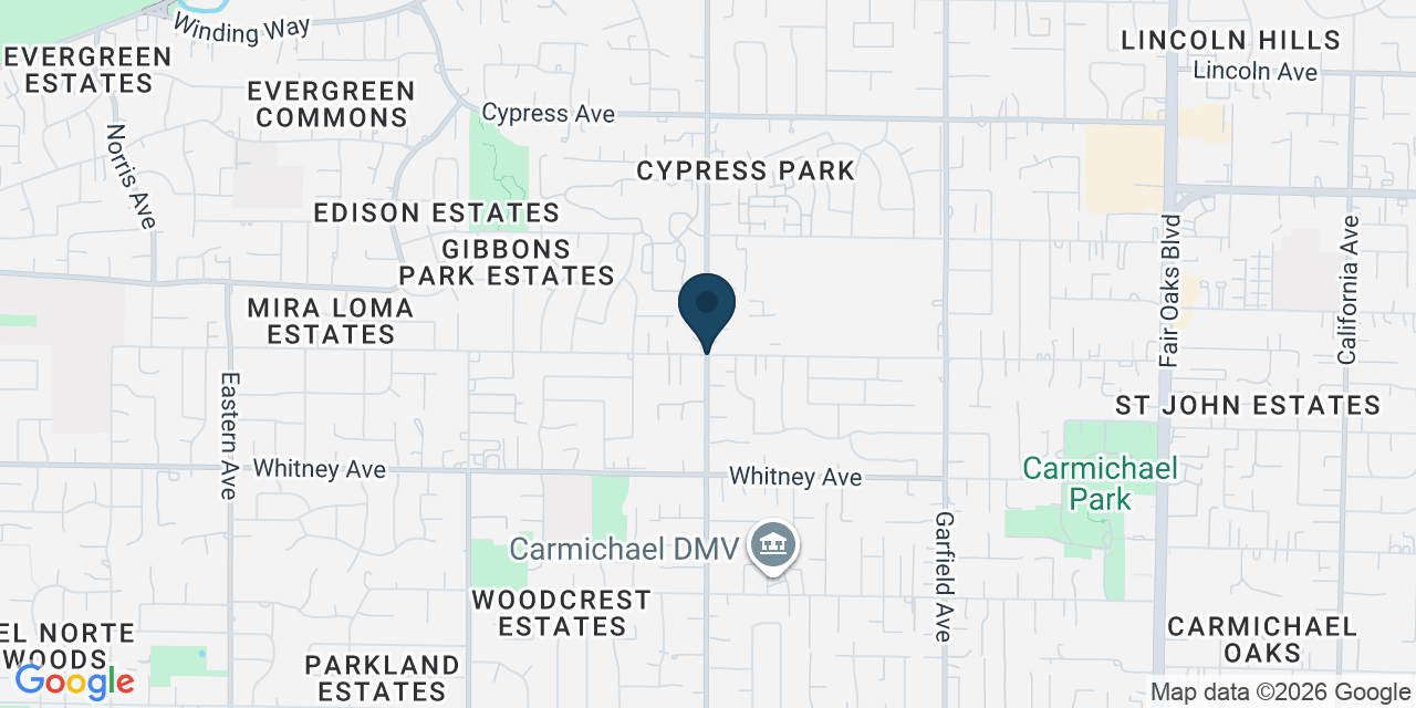 Map showing Carmichael, Sacramento County, CA