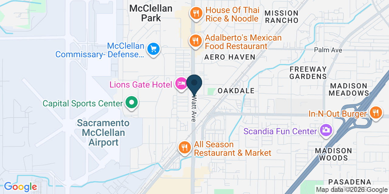 Map showing North Highlands, Sacramento County, CA