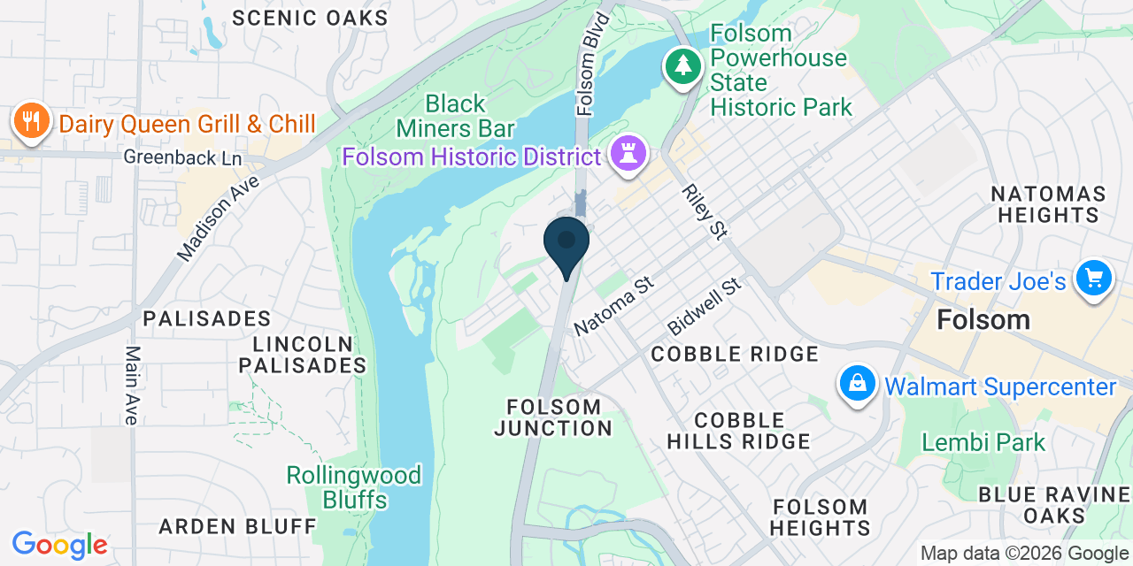 Map showing Folsom, Sacramento County, CA
