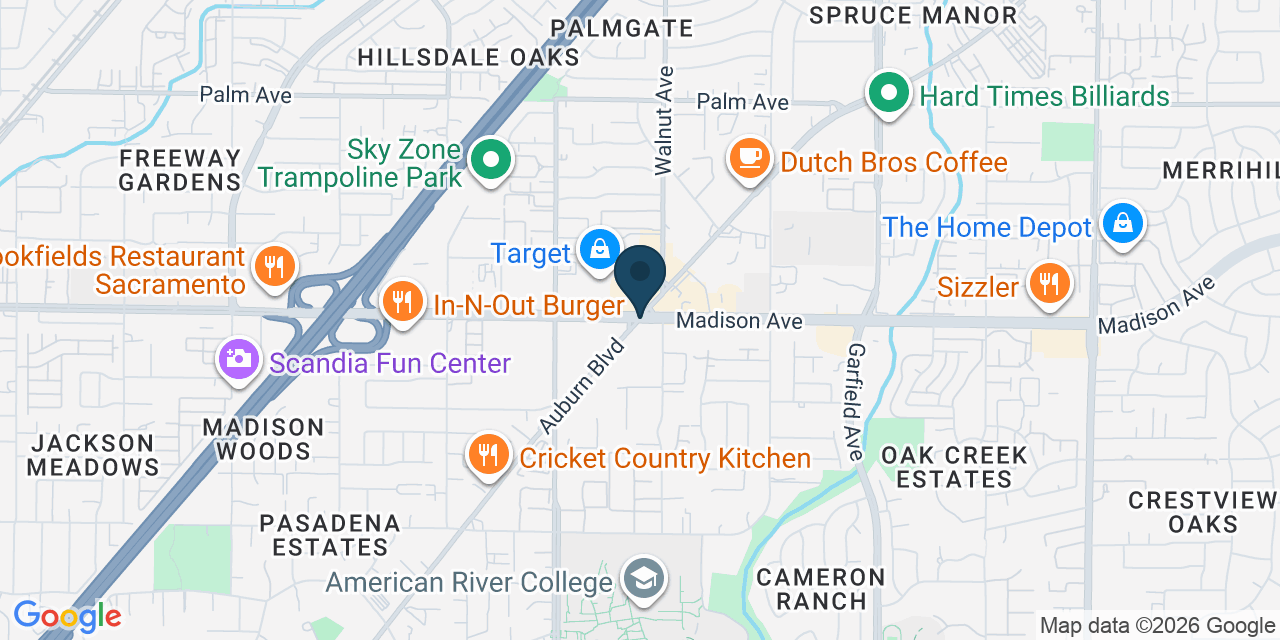 Map showing North Highlands, Sacramento County, CA