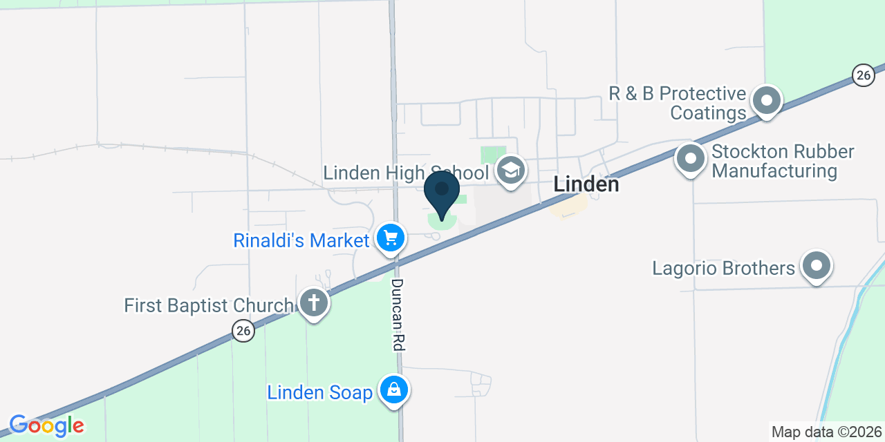 Map showing Linden, San Joaquin County, CA