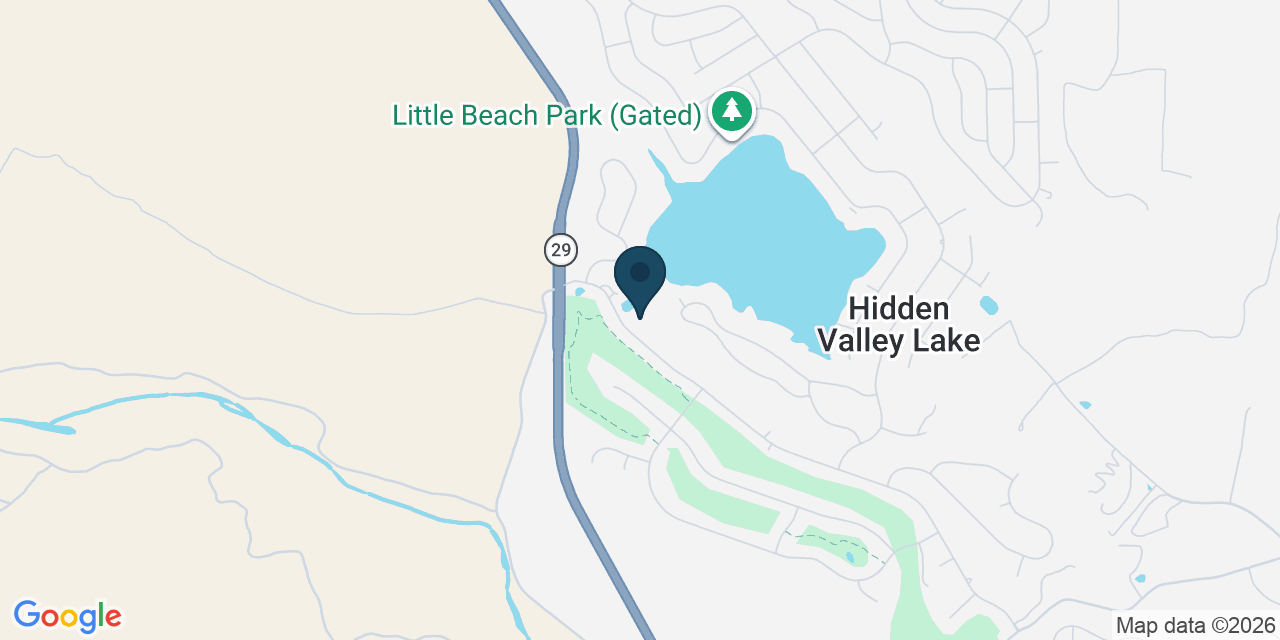 Map showing Hidden Valley Lake, Lake County, CA