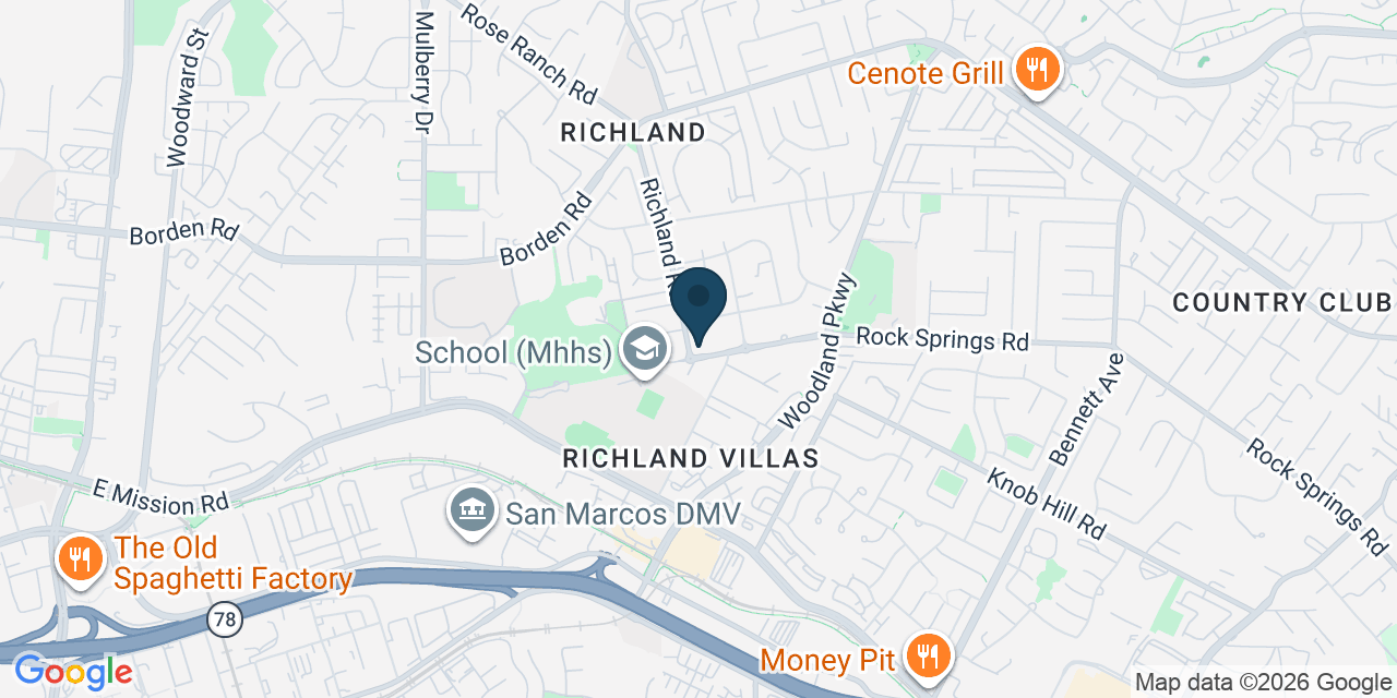 Map showing San Marcos, San Diego County, CA
