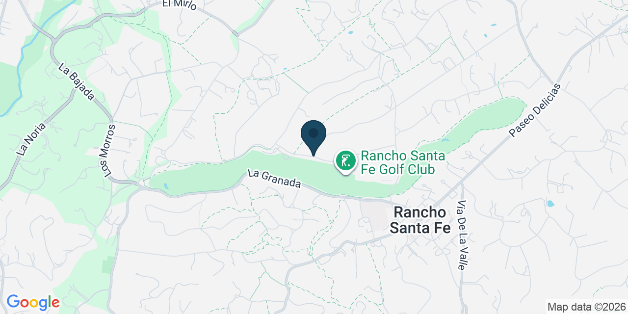 Map showing Rancho Santa Fe, San Diego County, CA
