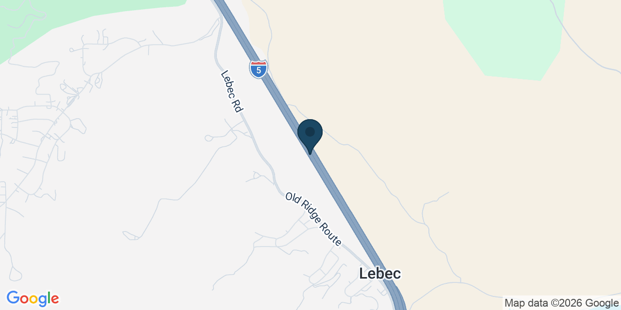 Map showing Lebec, Kern County, CA