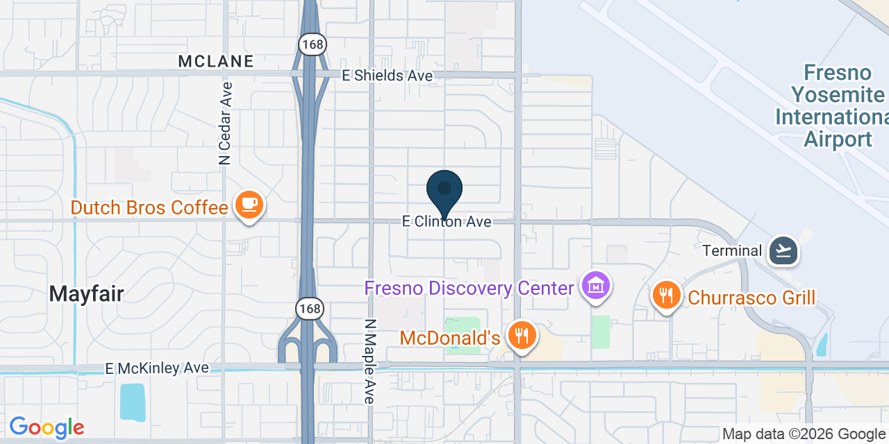Map showing McLane, Fresno County, CA