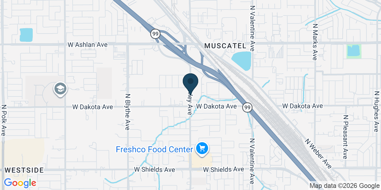 Map showing Fresno County, CA