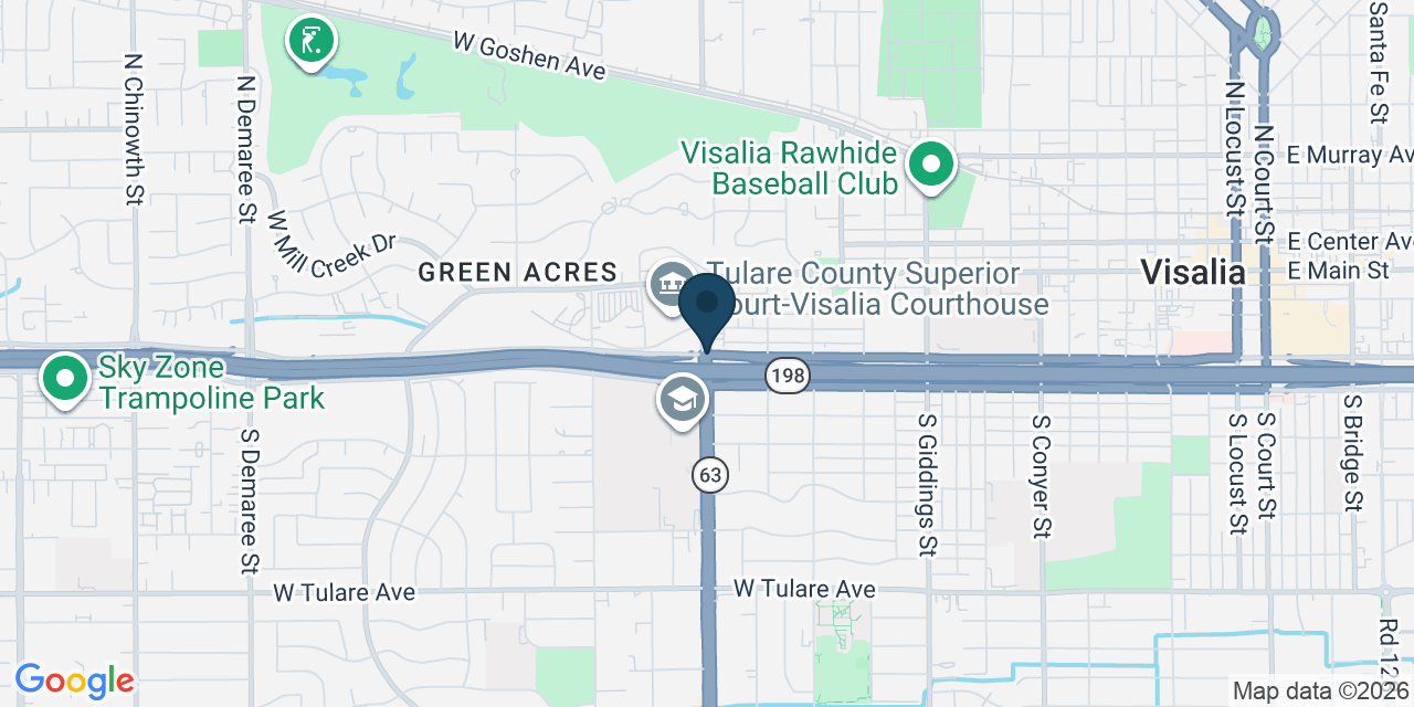 Map showing Visalia, Tulare County, CA
