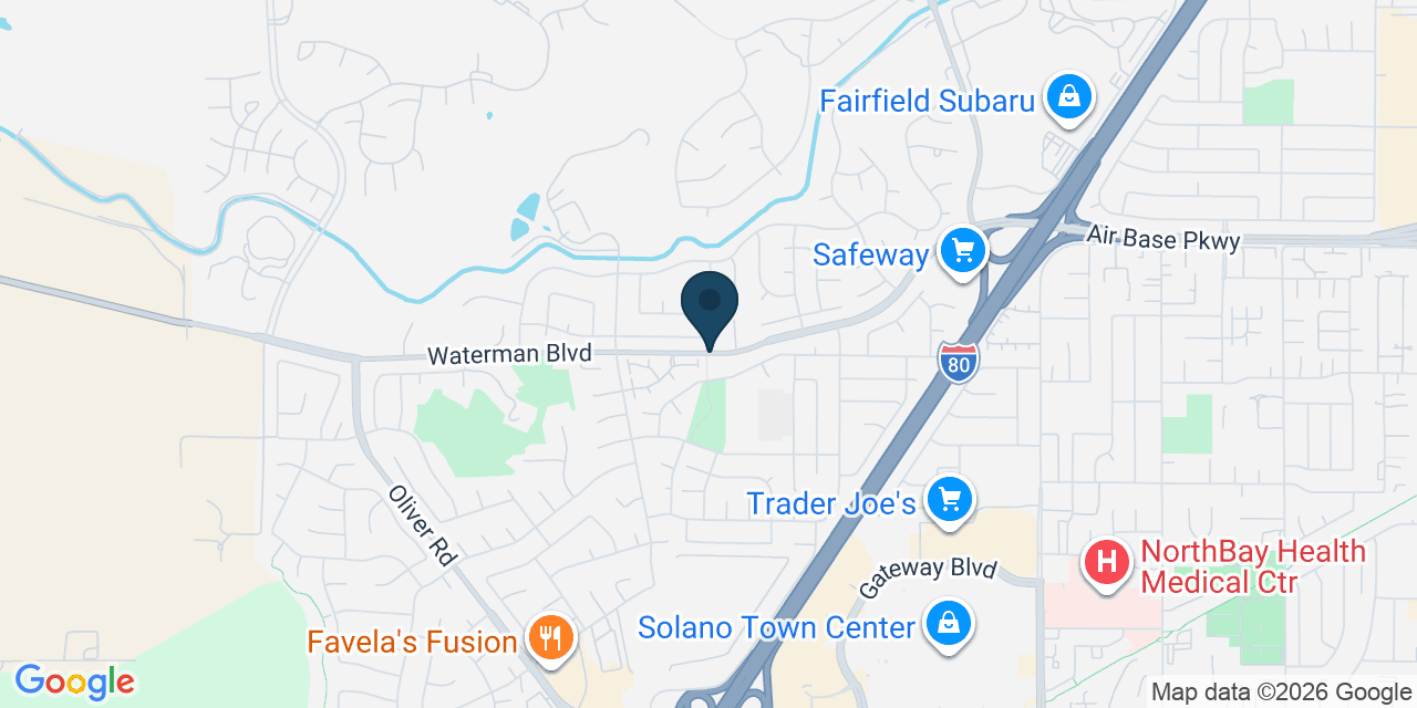 Map showing Fairfield, Solano County, CA