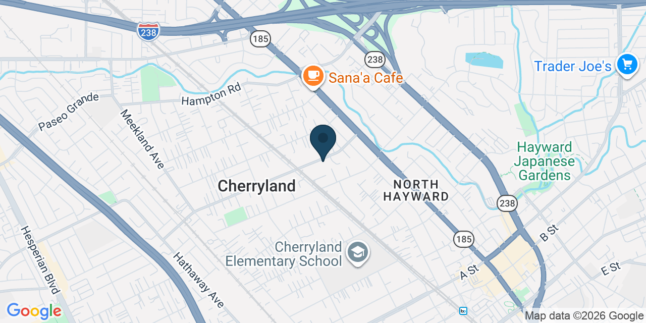 Map showing Hayward, Alameda County, CA