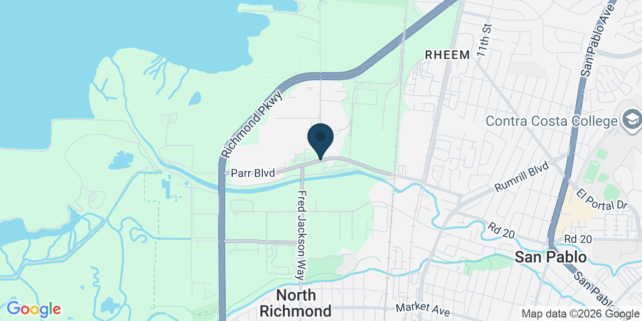 Map showing North Richmond, Contra Costa County, CA