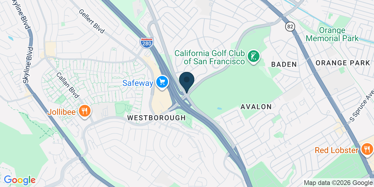 Map showing San Mateo County, CA