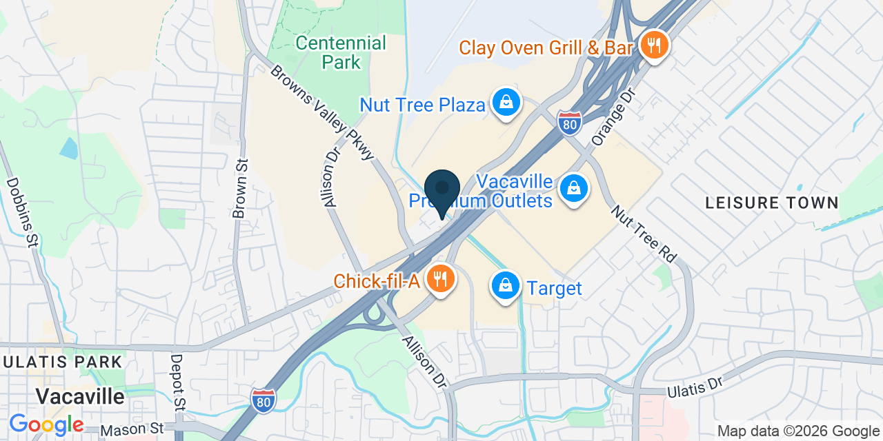 Map showing Vacaville, Solano County, CA