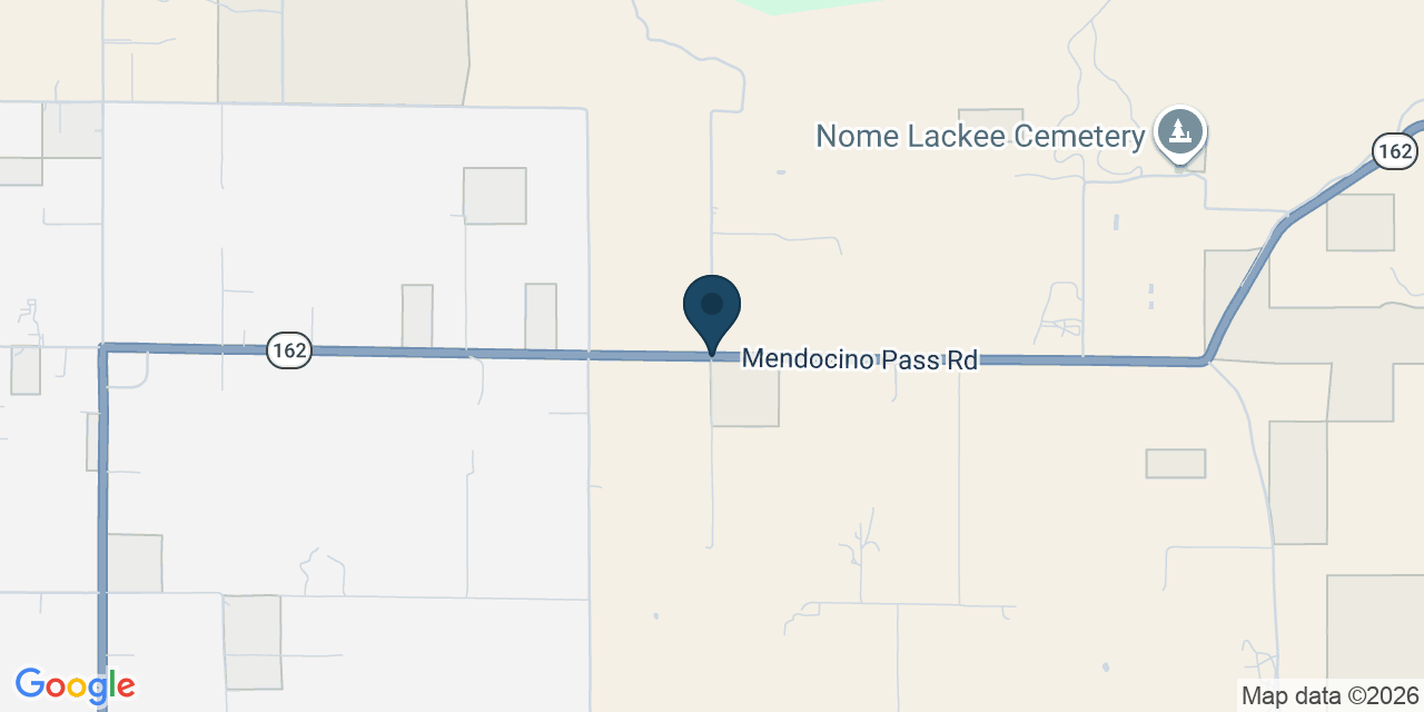Map showing Mendocino County, CA