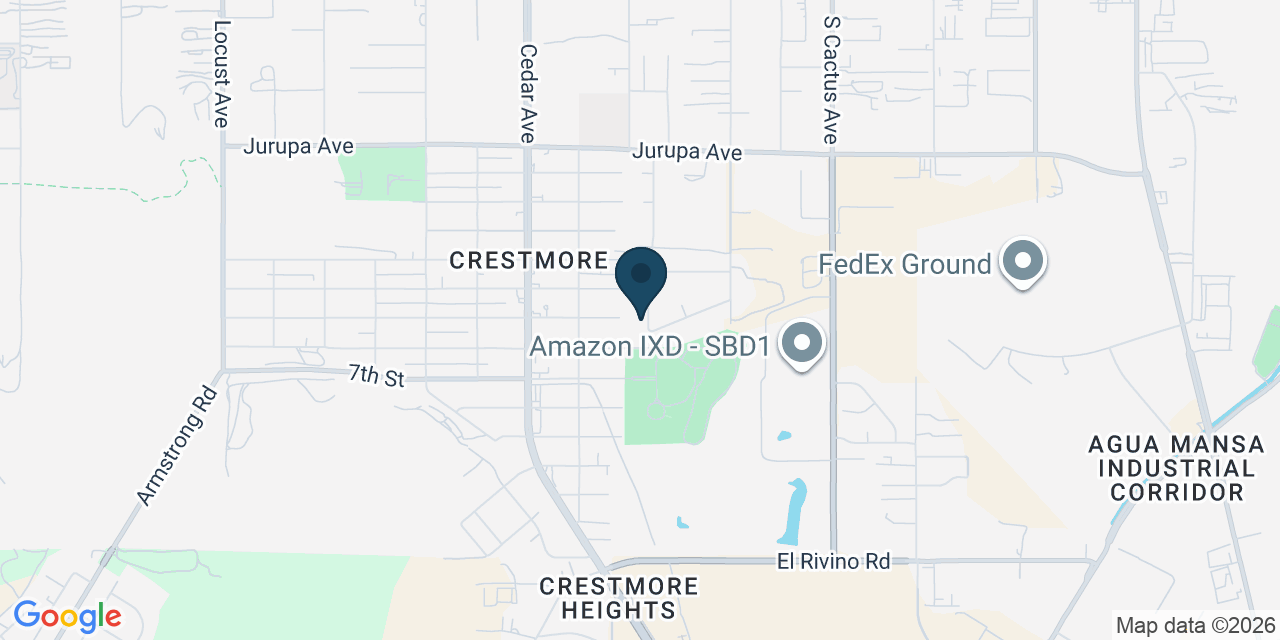 Map showing Bloomington, San Bernardino County, CA