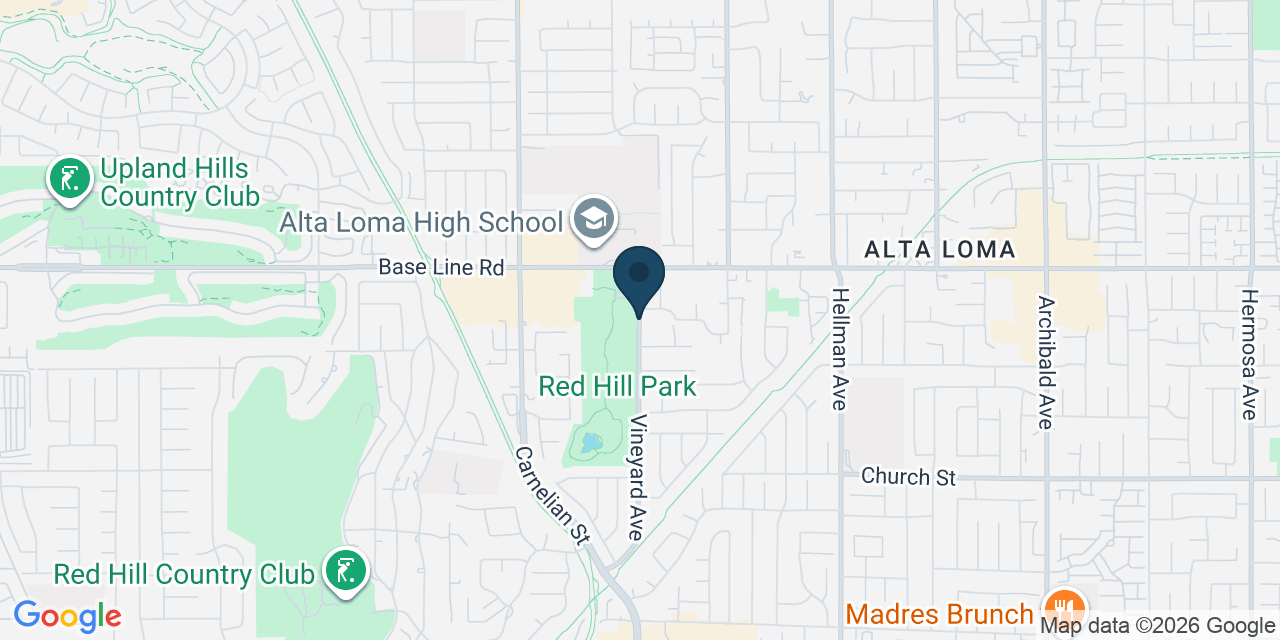 Map showing Rancho Cucamonga, San Bernardino County, CA