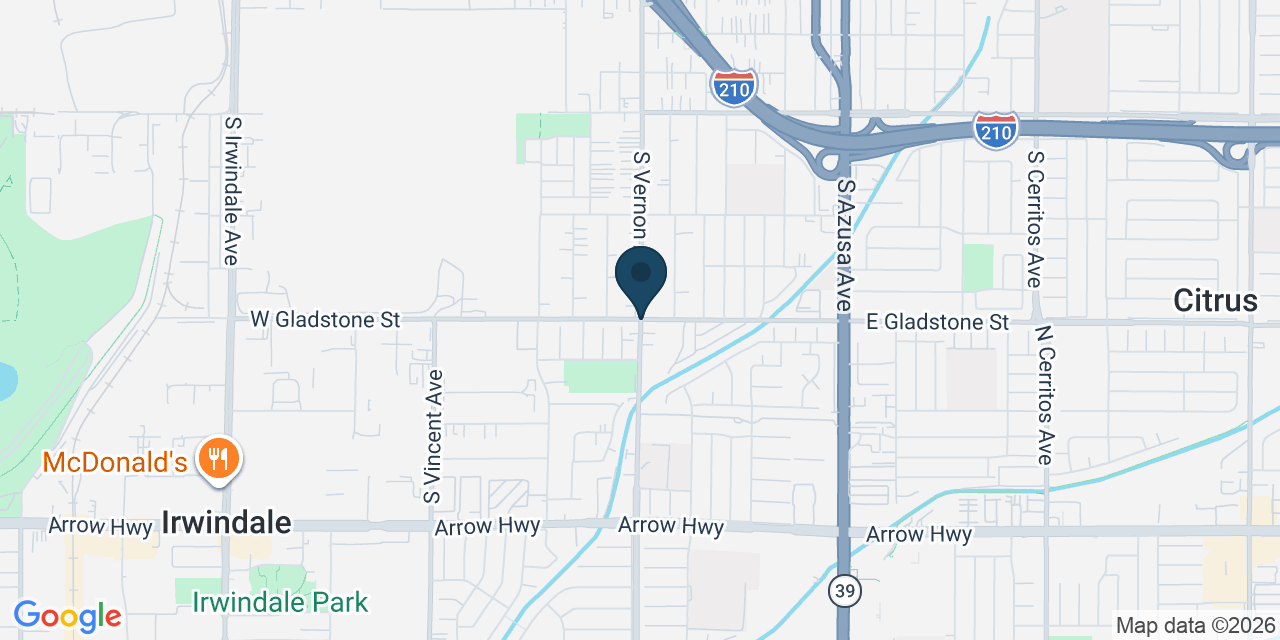 Map showing Vincent, Los Angeles County, CA