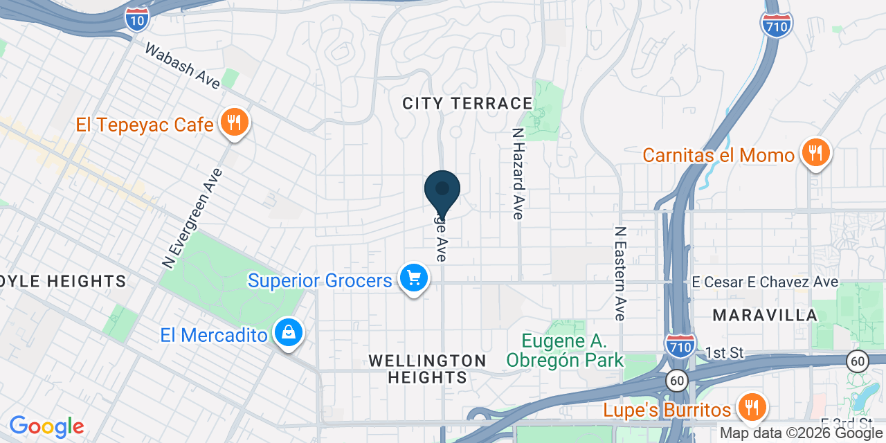 Map showing East Los Angeles, Los Angeles County, CA