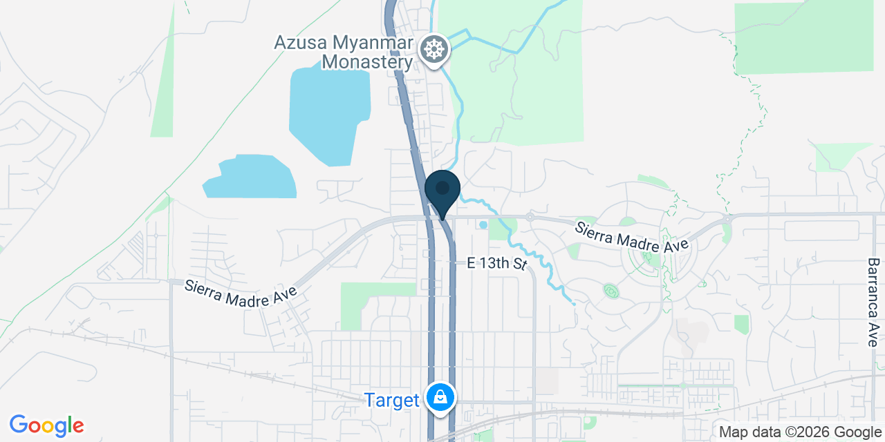 Map showing Azusa, Los Angeles County, CA