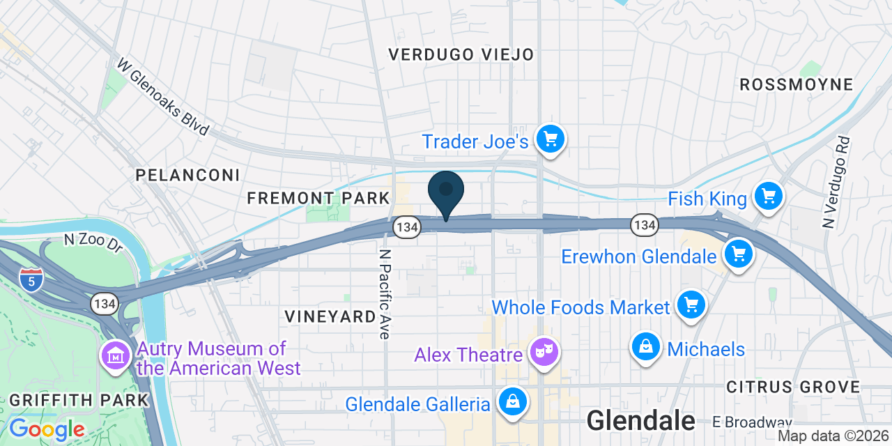 Map showing Los Angeles County, CA