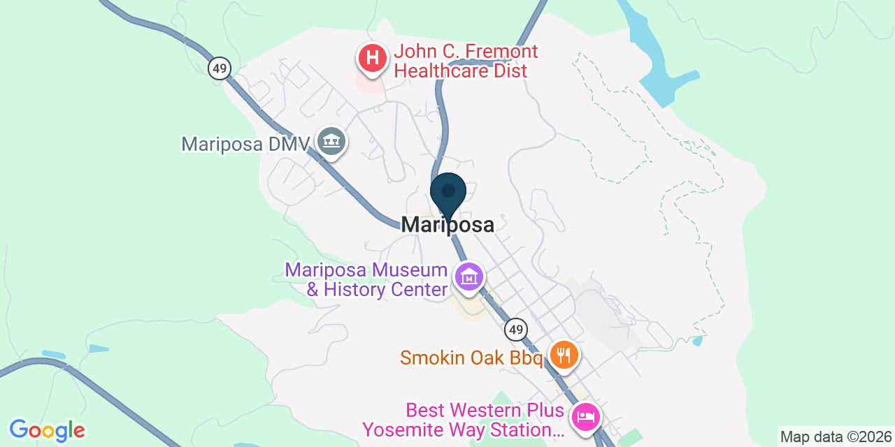 Map showing Mariposa, Mariposa County, CA
