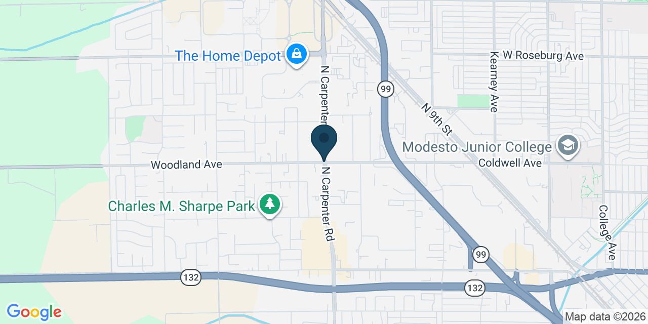 Map showing Stanislaus County, CA