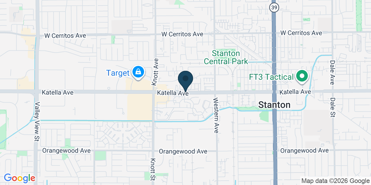 Map showing Orange County, CA