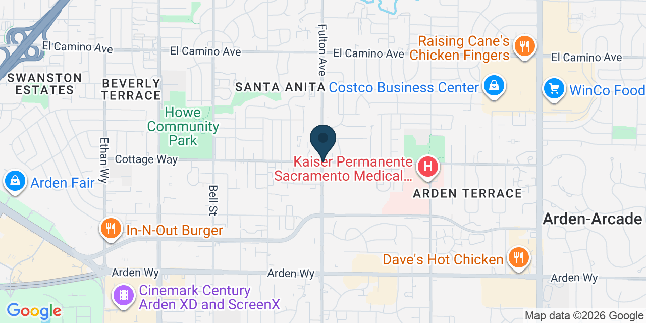 Map showing Arden-Arcade, Sacramento County, CA