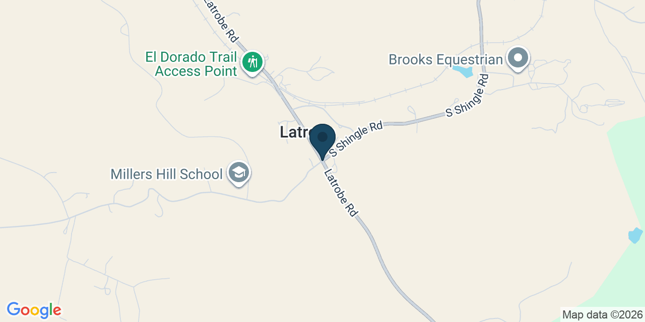 Map showing El Dorado County, CA