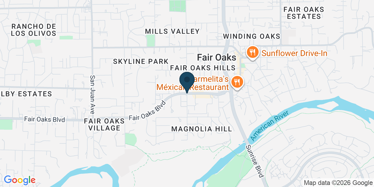 Map showing Fair Oaks, Sacramento County, CA