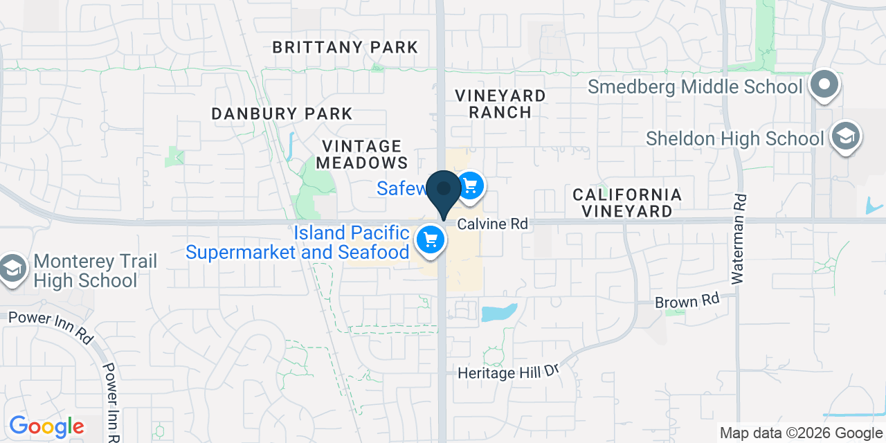 Map showing Vineyard, Sacramento County, CA