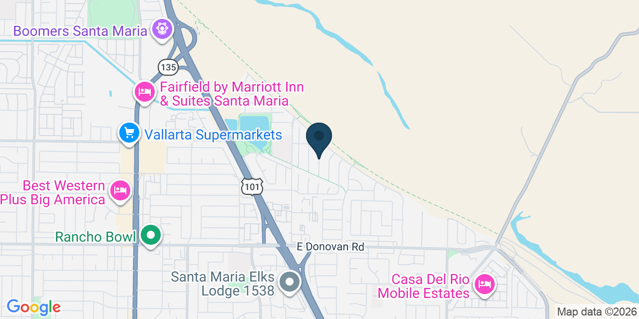 Map showing Santa Maria, Santa Barbara County, CA