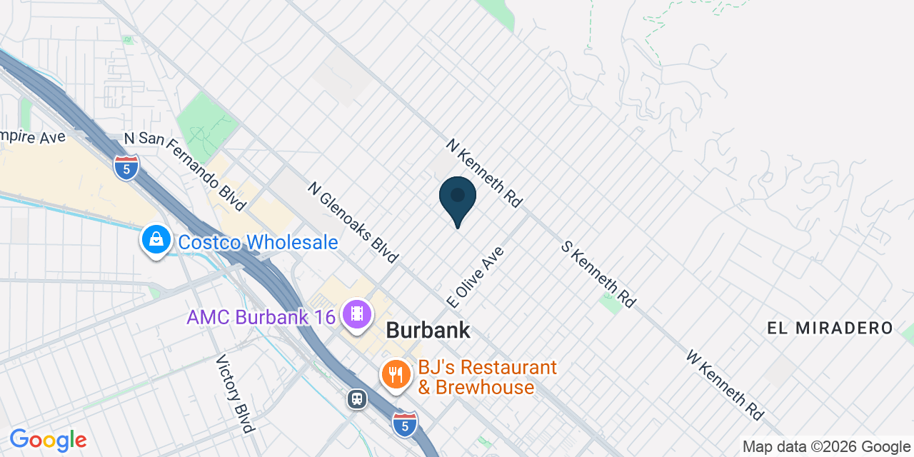 Map showing Burbank, Los Angeles County, CA