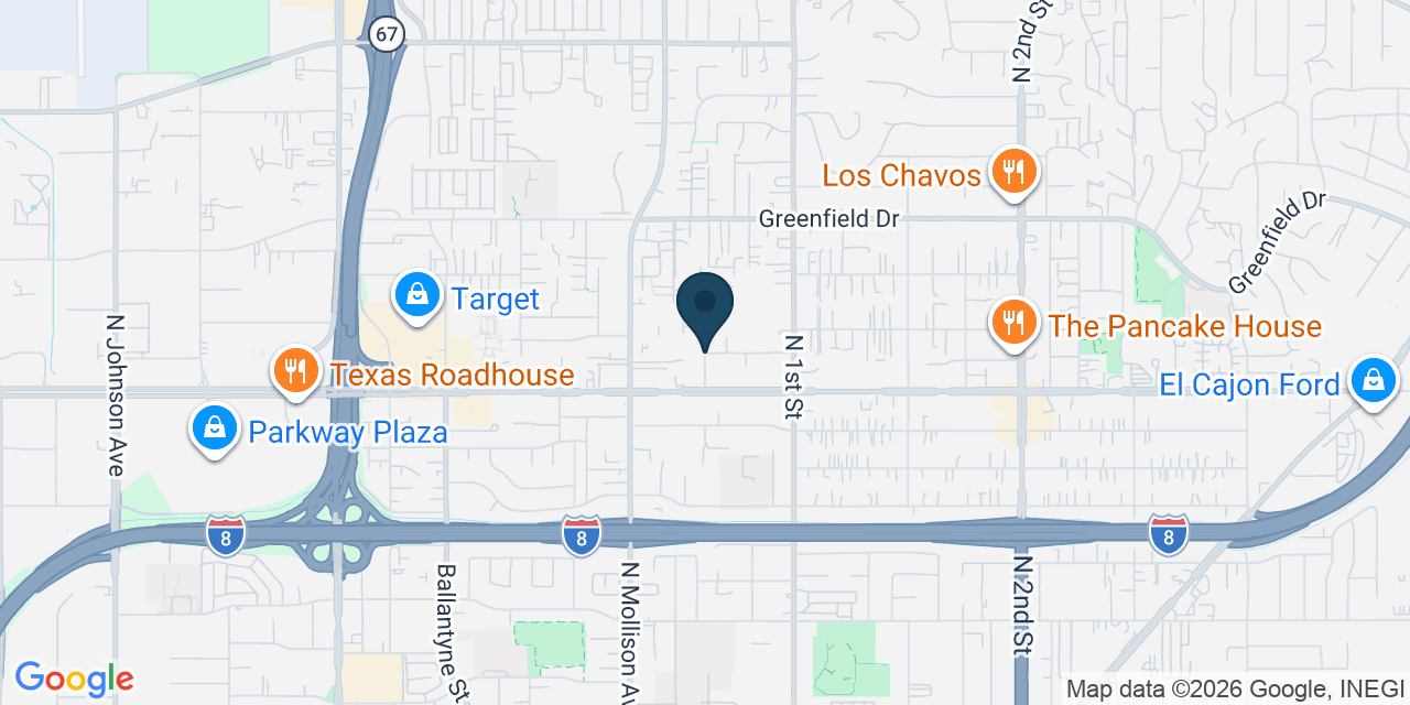 Map showing Bostonia, San Diego County, CA