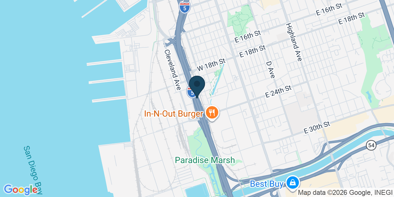 Map showing National City, San Diego County, CA