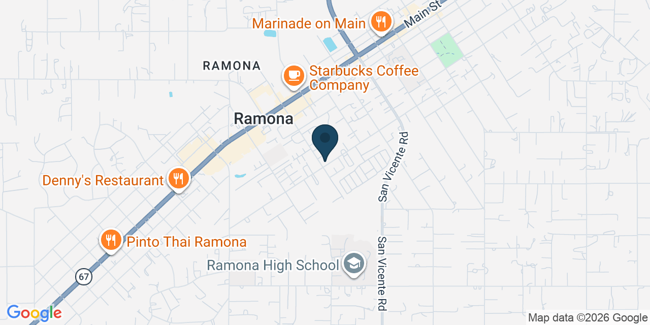 Map showing Ramona, San Diego County, CA