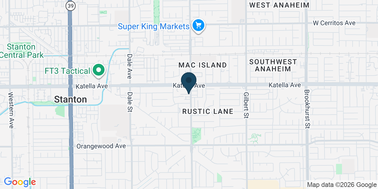 Map showing Garden Grove, Orange County, CA