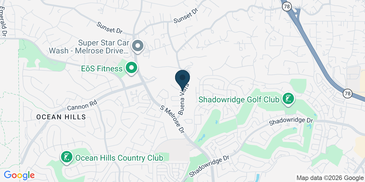 Map showing San Diego County, CA